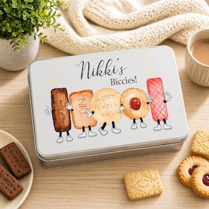 Personalised biscuit tin, biscuits, cookies, girlfriend, gift for her, him, Mother's Day, Father's Day, Mum, Dad, Grandparent, Grandma, Gran