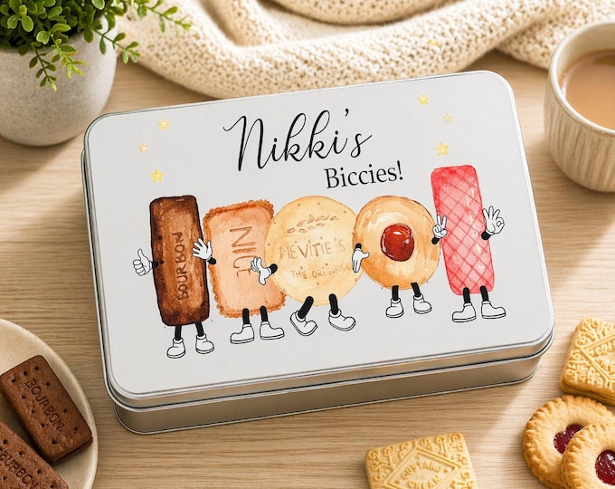 Personalised biscuit tin, biscuits, cookies, girlfriend, gift for her, him, Mother's Day, Father's Day, Mum, Dad, Grandparent, Grandma, Gran