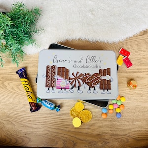 Personalised chocolate tin, chocolate, treat, girlfriend, gift for her, him, Mothers Day, Fathers Day, Mum, Dad, biscuits, sweets, Granny