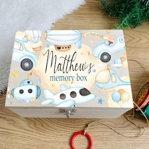 Personalised Vehicle keepsake box, Cars, Airplanes, memory box, new baby gift, christening, birthday, child, toddler, boy, girl, submarine