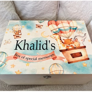 Personalised wooden keepsake box, memory, children, baby, gift, christening, birthday, newborn, new arrival, for her him, pregnant, mum, dad image 1