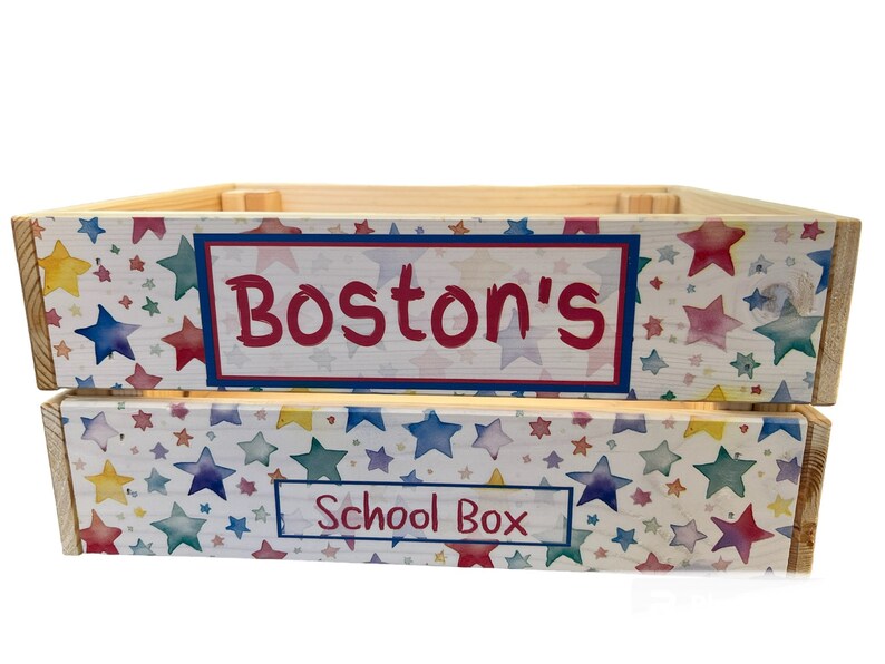 Personalised School Crate, Homework Box, Keepsake Crate, School Gift ...