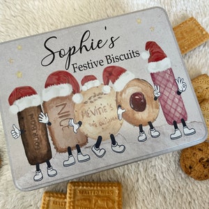 Personalised biscuit tin, biscuits, treat tin, gift for her, gift for him, Mother&#39;s Day, Father&#39;s Day, Mum gift, Dad gift, Christmas gift