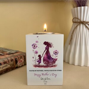 Mother&#39;s Day candle holder, Mum gift, Mummy, Mom, Gran, Granny, gift for her, first Mum&#39;s Day, from daughter, from son, personalised