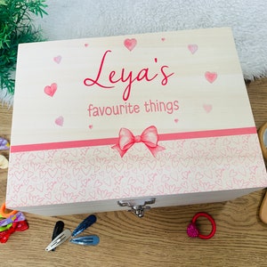 Personalised hair accessories box, hair clips bows, head band, holder, bobbles, girls, teenager, for her, Daughter, sister, Mum, birthday