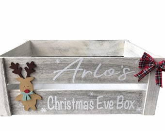 Personalised large wooden Christmas Eve box crate, Christmas Eve box, Christmas crate, Christmas box, Christmas keepsake, first Christmas