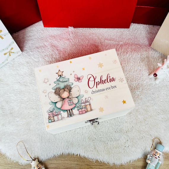 妖精の女の子のクリスマスイブボックスクレート、クリスマスの伝統の 