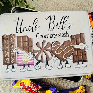 Personalised chocolate tin, chocolate, treat, girlfriend, gift for her, him, Mothers Day, Fathers Day, Mum, Dad, biscuits, sweets, Granny