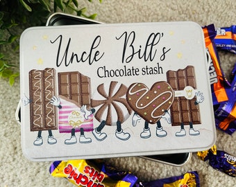 Personalised chocolate tin, chocolate, treat, girlfriend, gift for her, him, Mothers Day, Fathers Day, Mum, Dad, biscuits, sweets, Granny