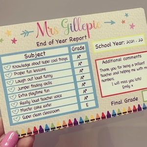 Carte postale personnalisée de citation d'enseignant, cadeau de remerciement, salle de classe, souvenir, école, crèche, assistante maternelle, aide-enseignante, livres, original