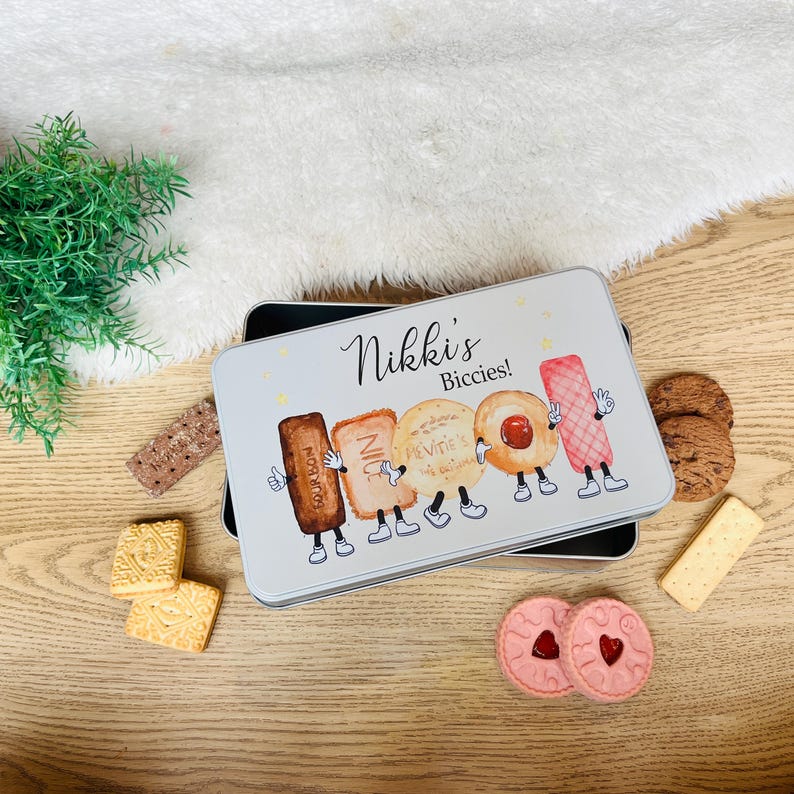 Personalised biscuit tin, biscuits, cookies, girlfriend, gift for her, him, Mother's Day, Father's Day, Mum, Dad, Grandparent, Grandma, Gran image 3