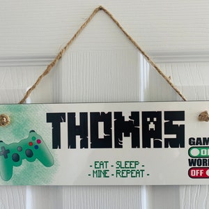 Personalised kids door sign, bedroom sign, gaming room sign, gamer, door sign, kids present, kids gift, personalised boy gift, for him