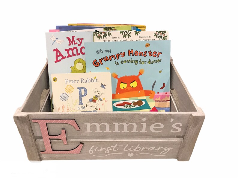 Large Personalised Wooden Letter Box / Crate Book Toy Teddy Etsy