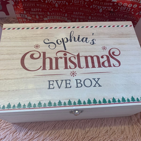 Personalisierte hölzerne Heiligabend-Box, Heiligabend-Box, Heiligabend, Weihnachtsbox, Weihnachtskiste, Weihnachtskindgeschenk, personalisiert