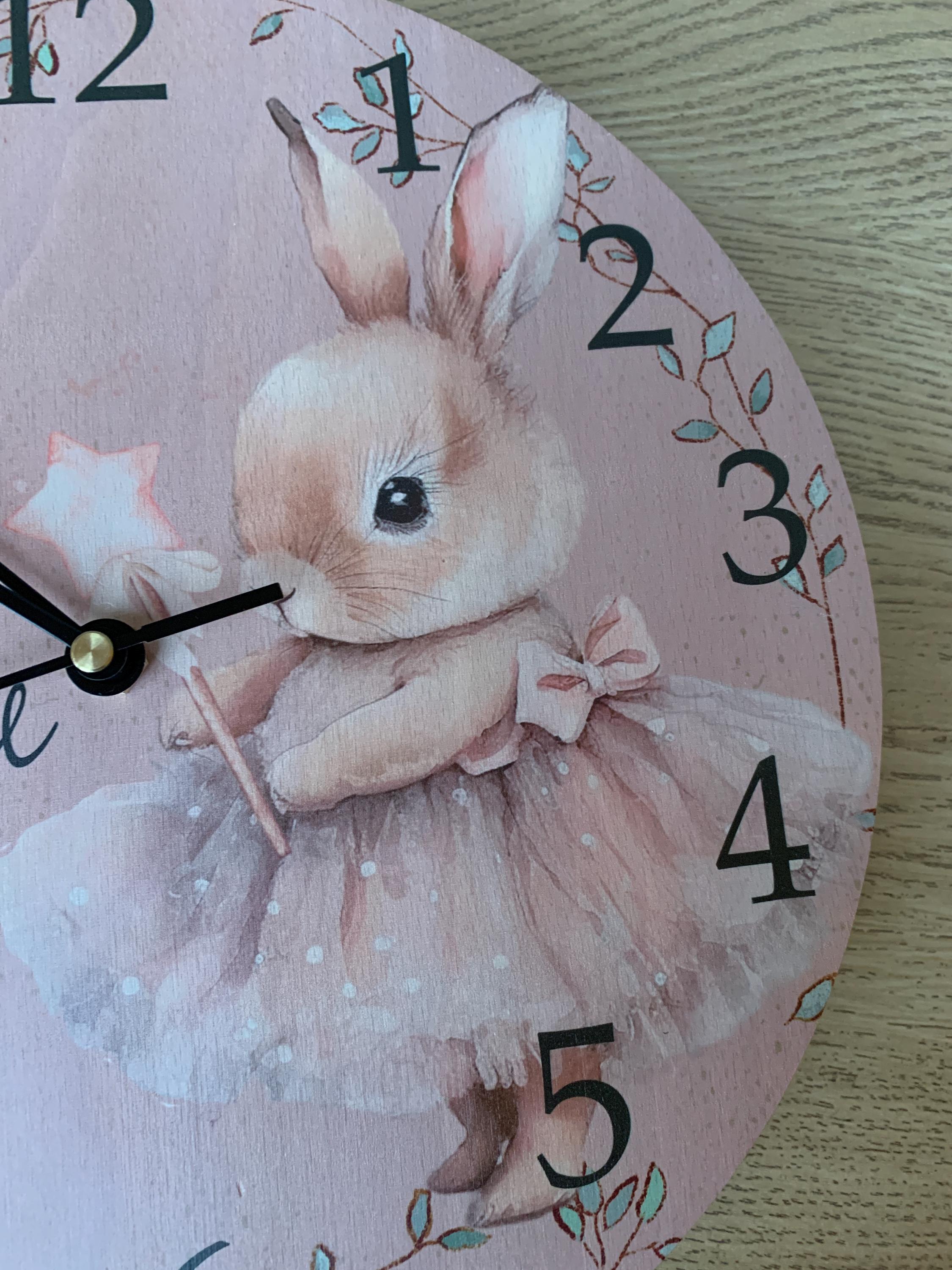 Kirk Rabbit Clock Ballerina Rabbit Clock, Personalised Gift, Child Bedroom, New Baby ...