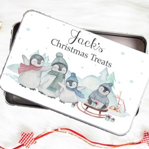 Personalised Christmas tin, biscuits, treat tin, gift for her, gift for him, Christmas Eve, Xmas gift, Mum gift, Christmas Eve box, Xmas box