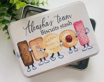 Personalised biscuit tin, biscuits, treat tin, gift for her, gift for him, Mother's Day, Father's Day, Mum gift, Dad gift, cookies, cartoon