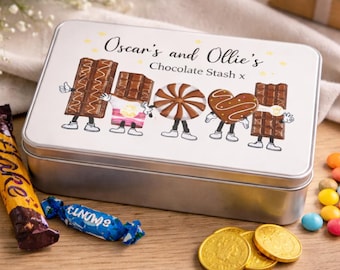 Personalised chocolate tin, chocolate, treat, girlfriend, gift for her, him, Mothers Day, Fathers Day, Mum, Dad, biscuits, sweets, Granny