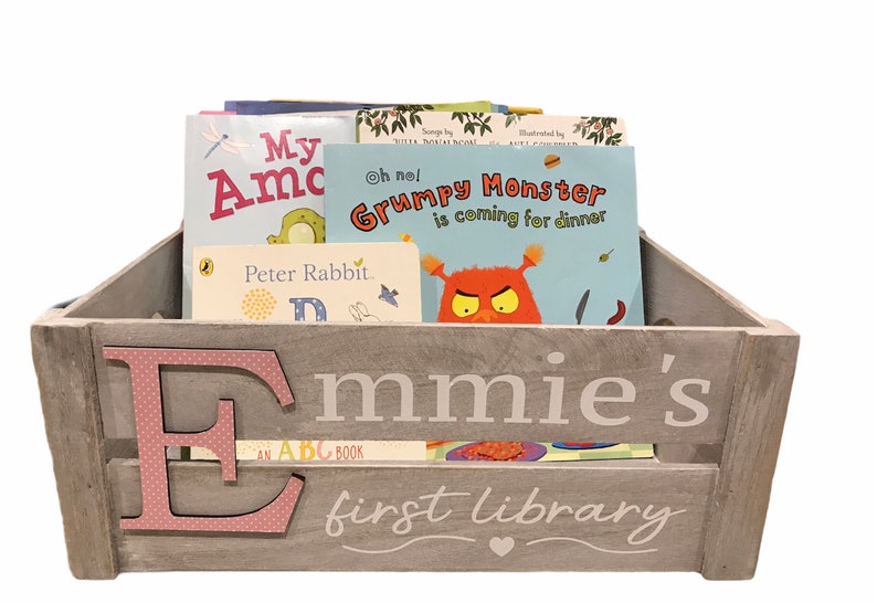 Large Personalised Wooden Letter Box / Crate Book Toy Teddy Etsy