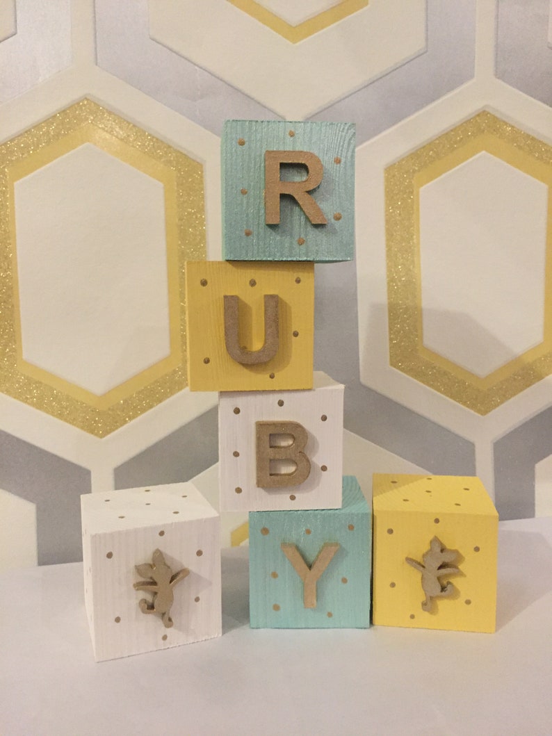 Personalised Wooden Name Blocks Etsy UK