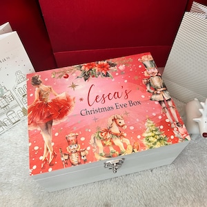 Nutcracker red Christmas Eve box, Christmas, Christmas crate, My 1st Christmas, kids Xmas, gift, Night before Christmas, Family tradition