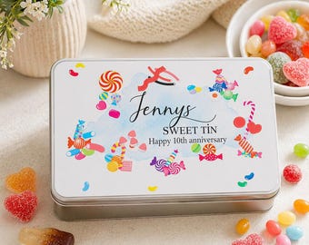 Personalised sweet Tin, sweeties, treat, girlfriend, Valentines, gift for her, him, Mother's Day, Father's Day, Mum, Dad