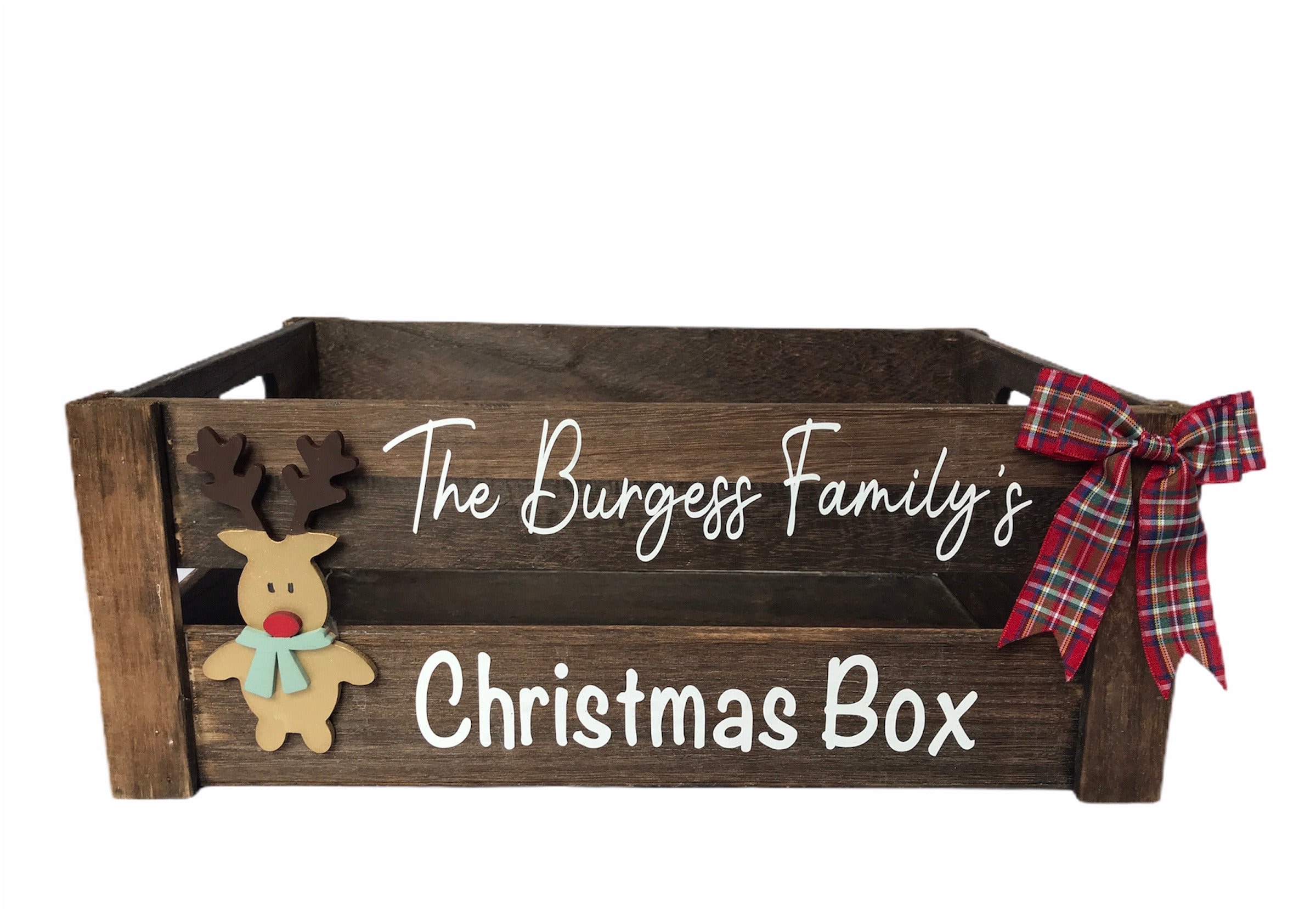 Personalised wooden christmas eve box Personalised wooden Christmas Eve box crate new larger size | Etsy