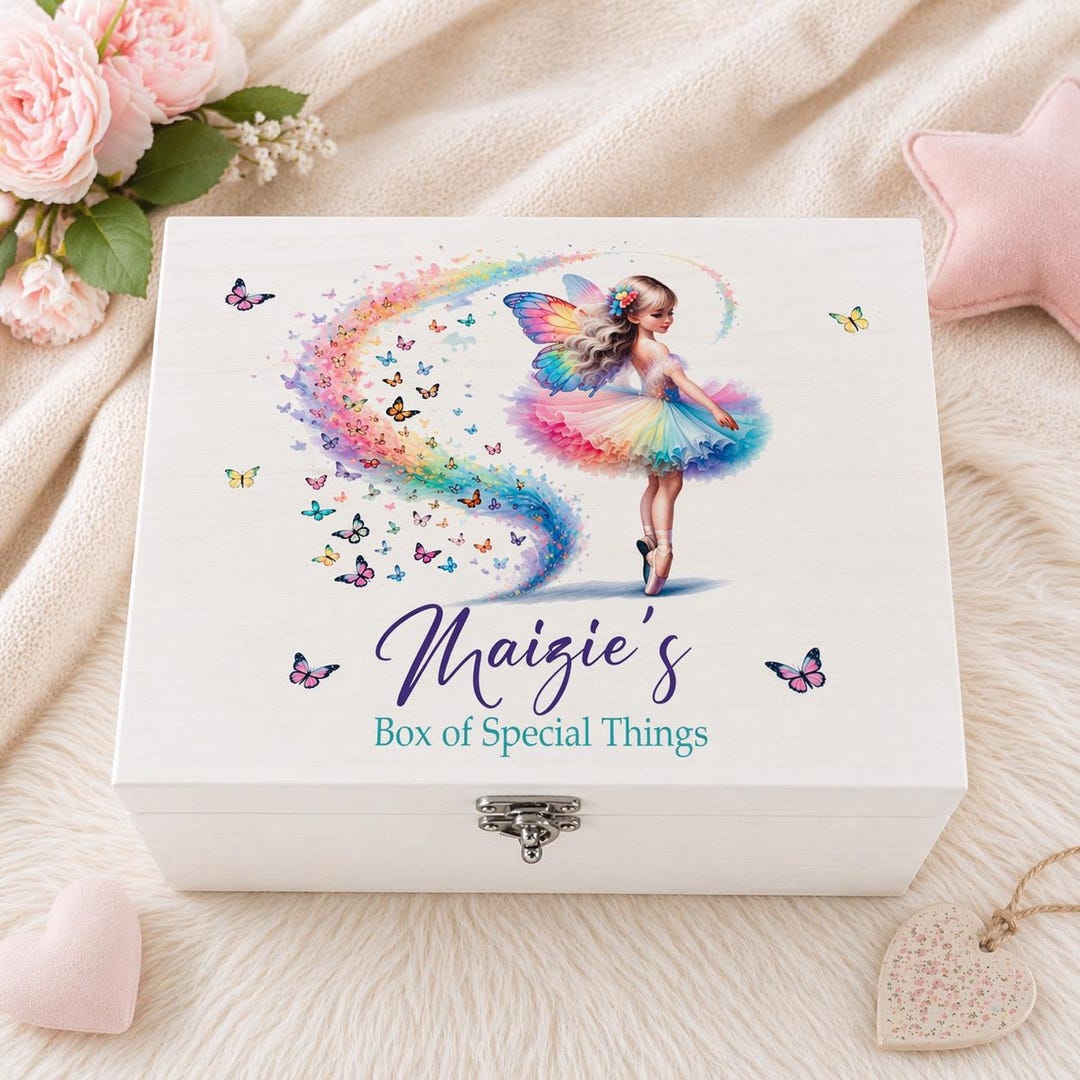Rainbow Ballerina Memory Box, Keepsake, Medals, Dancer, Baby, Dance ...