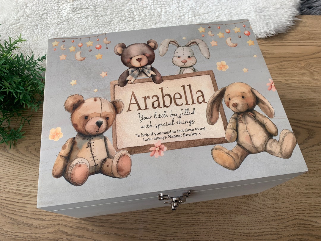 Baby Memory Box, Personalised Keepsake Box, Christening Gift, New Baby ...