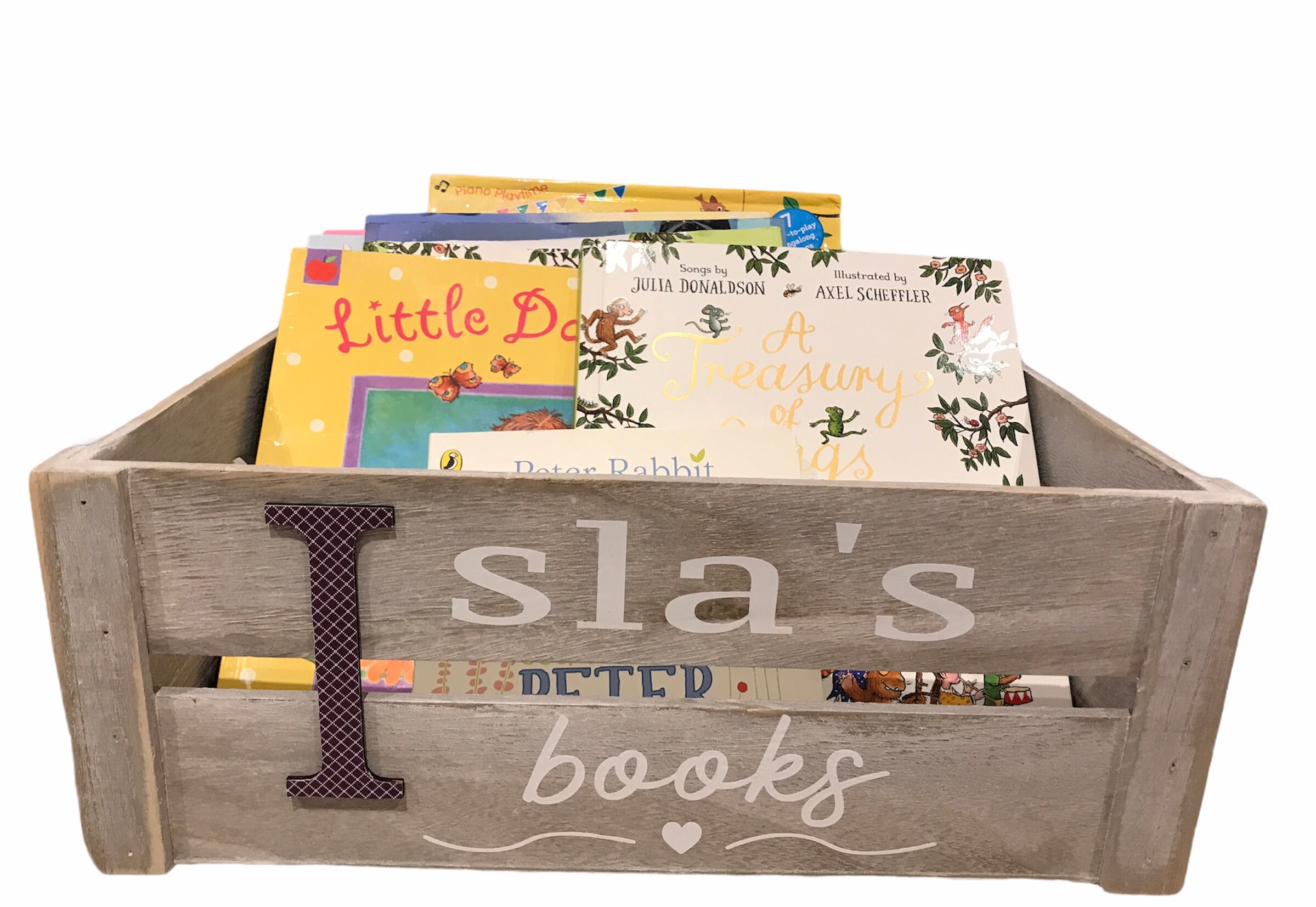 Large Personalised Wooden Letter Box / Crate Book Toy Teddy - Etsy UK