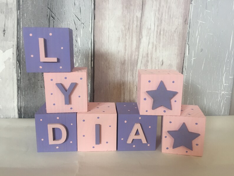 Personalised wooden name blocks / letter blocks / baby blocks Etsy