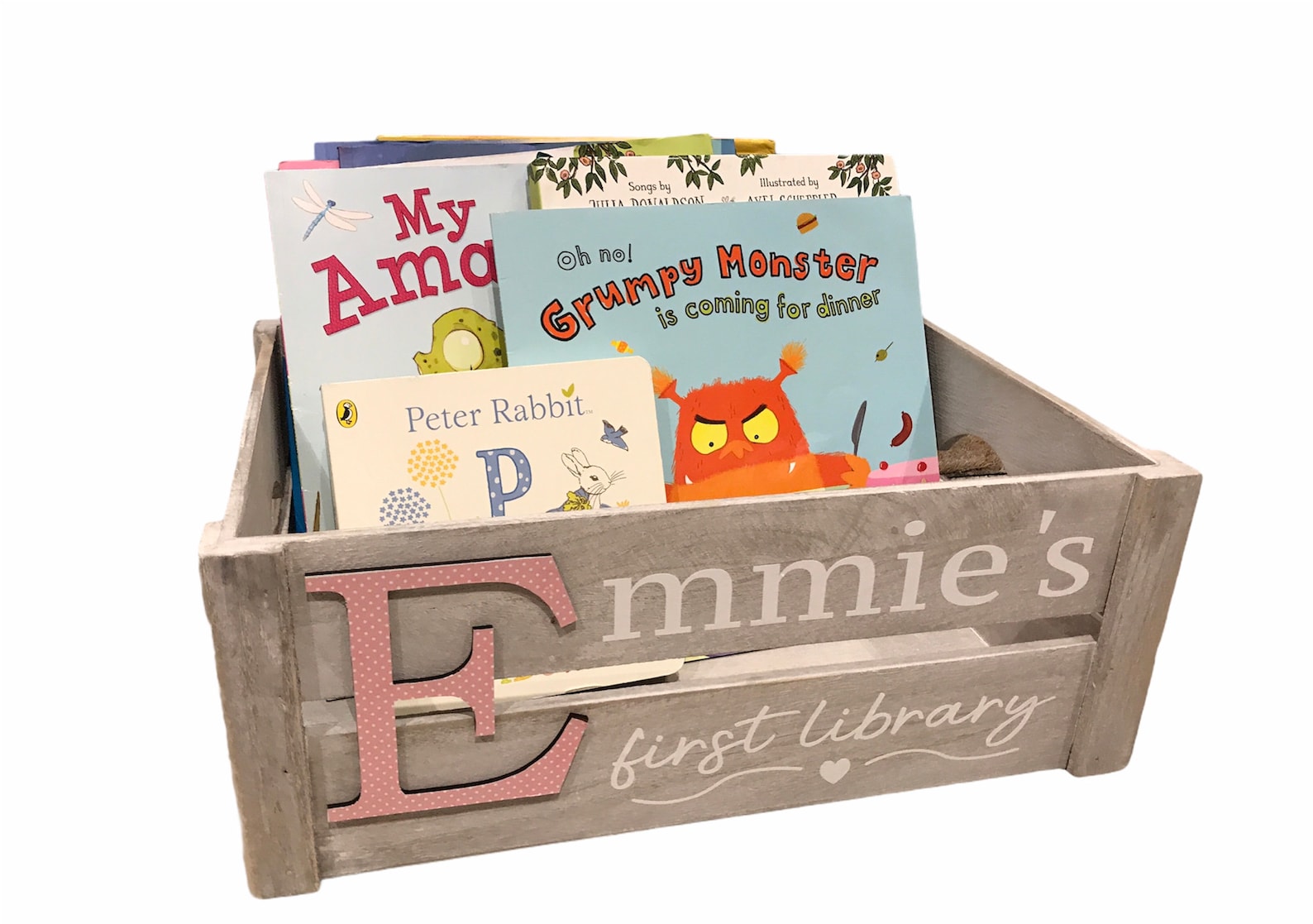 Large Personalised Wooden Letter Box / Crate Book Toy Teddy Etsy UK