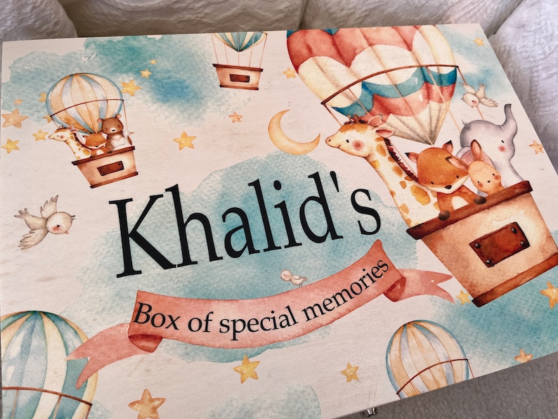 Personalised wooden keepsake box, memory, children, baby, gift, christening, birthday, newborn, new arrival, for her him, pregnant, mum, dad image 9
