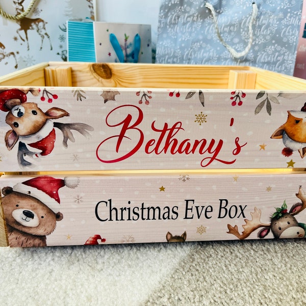 Caja de Nochebuena de oso polar personalizada, caja de Nochebuena, Nochebuena, caja de Navidad, caja de Navidad, Navidad personalizada, Navidad