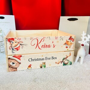 Caja de Nochebuena con temática de bosque, Navidad, caja de Navidad, mi primera Navidad, Navidad para niños, regalo, Nochebuena, tradición familiar, bebé