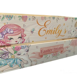 Personalised Easter box, Easter crate, sweet box, Easter gift, kids Easter gift, Easter present, Easter eggs, Easter, princess, older girl