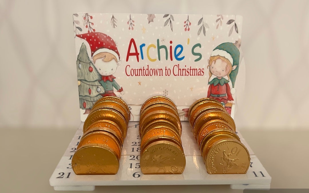 Chocolate Coin Advent Calendar, Personalised Advent Calendar, Chocolate