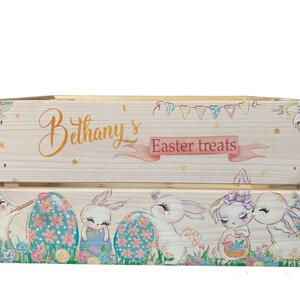 Personalised Easter box, Easter crate, sweet box, Easter gift, kids Easter gift, Easter present, Easter eggs, Easter, bunny, rabbit, kids