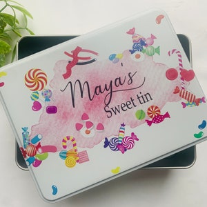 Personalised sweet Tin, sweeties, treat, girlfriend, Valentines, gift for her, him, Mother's Day, Father's Day, Mum, Dad image 1