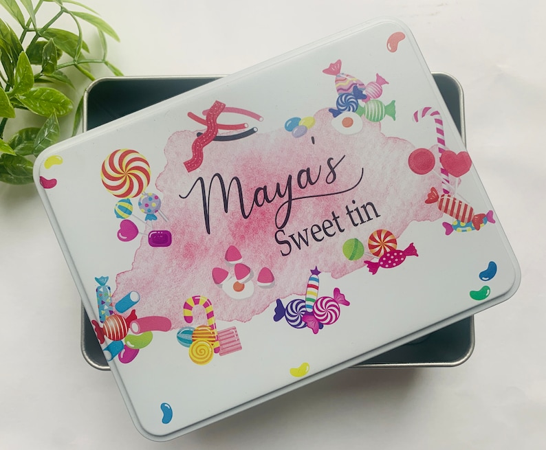 Personalised sweet Tin, sweeties, treat, girlfriend, Valentines, gift for her, him, Mother's Day, Father's Day, Mum, Dad image 1