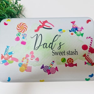 Personalised sweet Tin, sweeties, treat, girlfriend, Valentines, gift for her, him, Mother's Day, Father's Day, Mum, Dad Green