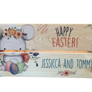 Personalised Easter box, Easter crate, sweet box, Easter gift, kids Easter gift, Easter present, Easter eggs, Easter, bunny, rabbit, kids
