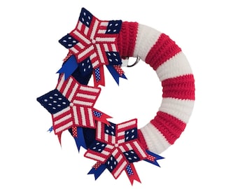 Crochet Independence Day Wreath Pattern - 4th of July
