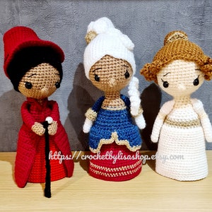Crochet Collectible Figurines - Regency Era Collection - Lady Danbury, Queen Charlotte and Lady Violet