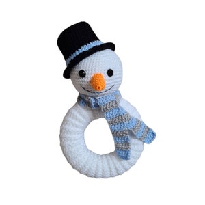 Mini Christmas Crochet Wreath Pattern - Snowman