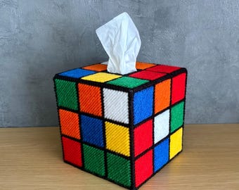 Retro Cube Tissuebox Cover - Bright