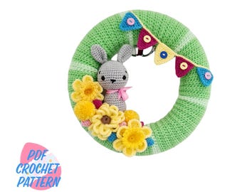 Crochet Easter Wreath Pattern - Easter Bunny (US Terms)