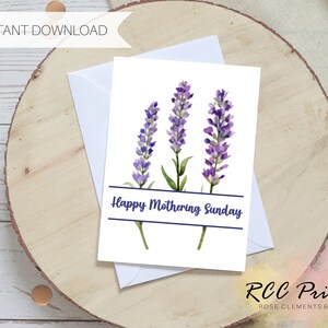 Blumen Muttertagskarte | Wilde Blumen | Blau | Grün | Lila | Bemuttern Sonntag | Blumen 4 | A6 Karte | Drucken Sie zu Hause | SOFORTIGER DOWNLOAD