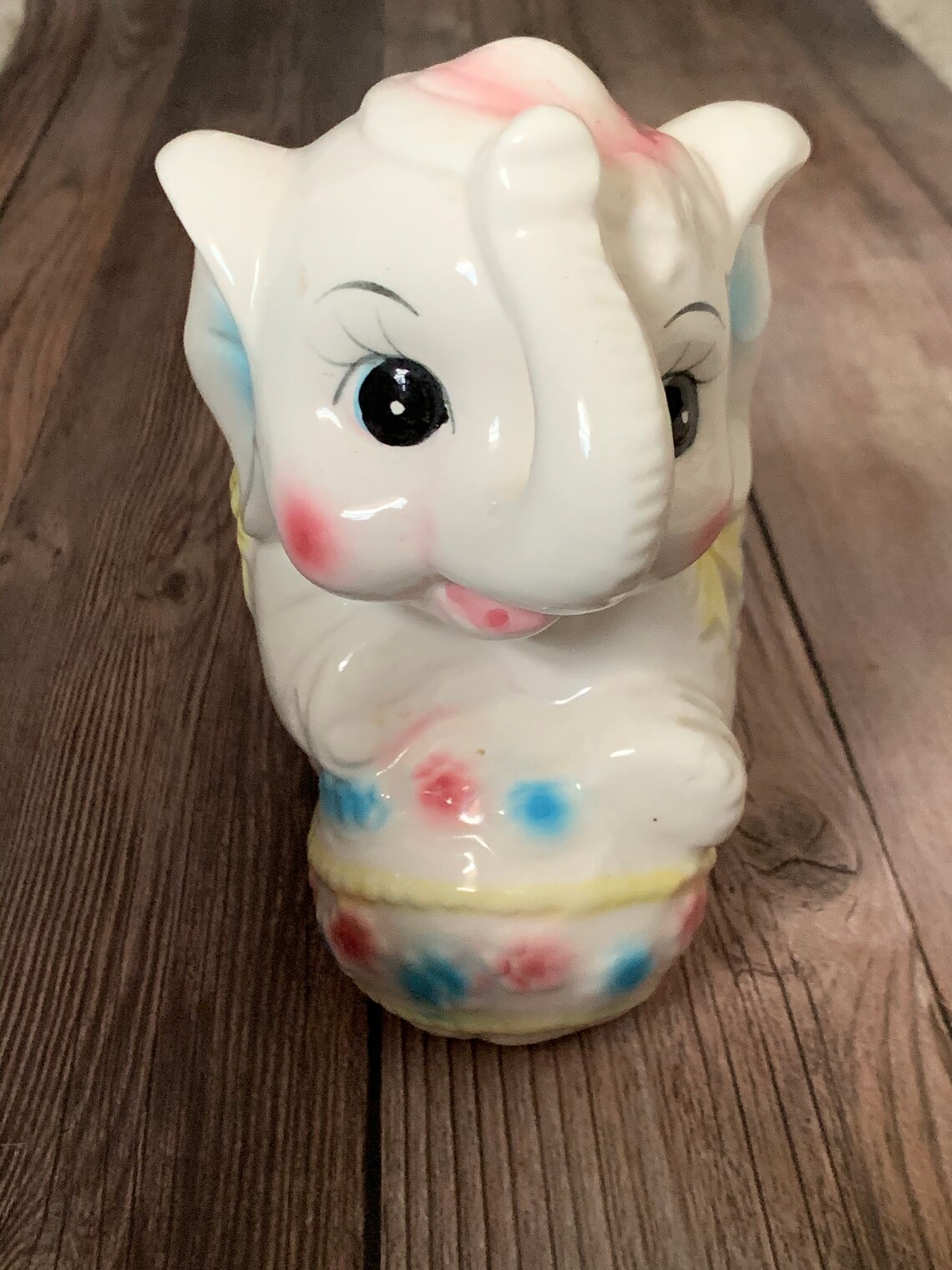 Vintage ceramic Elephant planter for baby Nursery animal Etsy