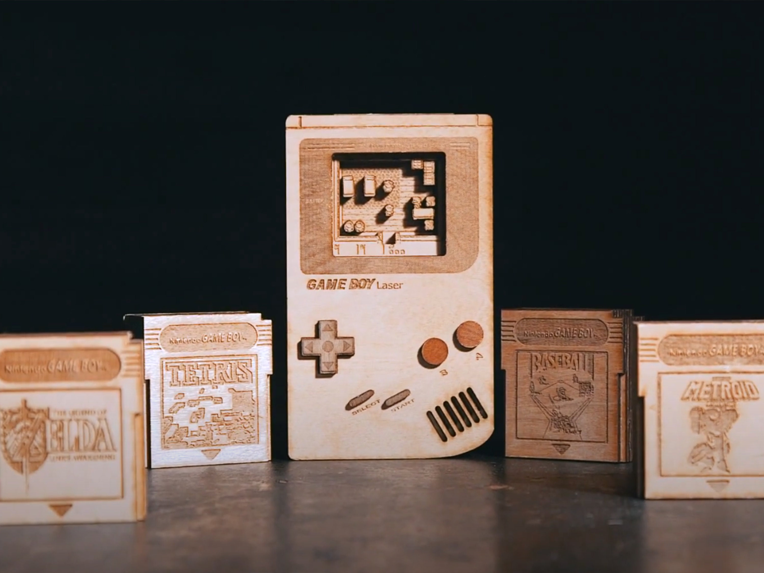 SVG Gameboy Lasercut With Interchangeable Diorama Cartridge